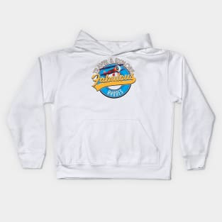 Travel explore fabulous Rhodes logo Kids Hoodie